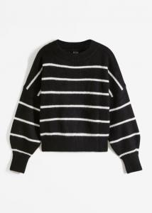 Полосатый свитер Bodyflirt, черный