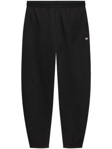 Diesel хлопковые спортивные брюки с нашивкой-логотипом, черный