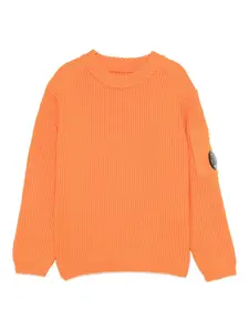 Джемпер с отделкой в виде объектива C.P. Company Kids, оранжевый
