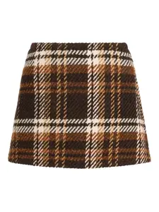 Шерстяная юбка мини PATOU, коричневый