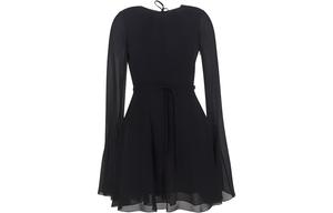 SAINT LAURENT Длинное платье с рукавами женское черное