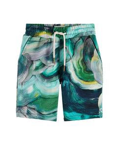 Спортивные шорты с принтом "Scotch & Soda" по всей поверхности, зеленый