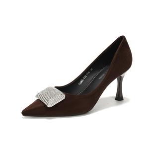 Zubumei Стройные каблуки на высоком каблуке для женщин коричневые, цвет Brown