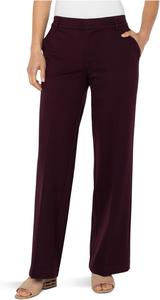 Женские брюки Kelsey средней посадки из суперэластичного материала Ponte Wide Leg Liverpool Los Angeles, Dark Plum