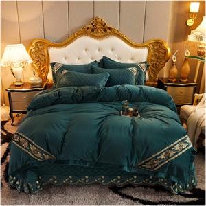 TOMYEUS Комплект постельного белья из вельвета и фланели с вышивкой