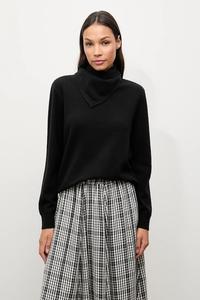 Свитер из мериносовой шерсти с шарфом Answear.Lab, черный