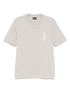 Футболка с вышитым логотипом Emporio Armani, серый