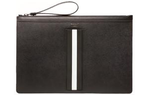 BALLY Кожаный клатч мужской черно-белый разноцветный