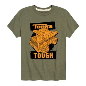 Мальчиковая футболка с крутым принтом 8-20 Tonka, цвет dark green