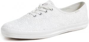 Женские кеды Keds Champion на шнуровке из холста, Snow White Eyelet