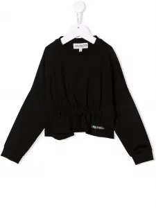 Блузка с логотипом и стразами Simonetta, черный