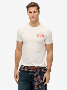 Хлопковая футболка Regular Fit с коротким рукавом и принтом черепа Superdry, Bone White