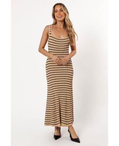 Женское полосатое платье миди Henry Petal and Pup, Beige black