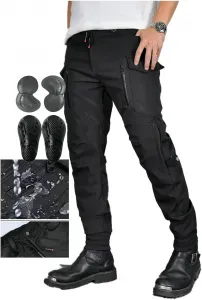 Мотоциклетные джинсы унисекс с защитой на все сезоны. Водонепроницаемые мотоциклетные брюки. 4 съемных защитных элемента CE (наколенник, бедро), светоотражающие элементы безопасности, Schwarz