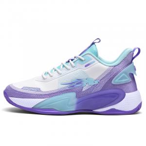 Баскетбольные кроссовки для детей и подростков с нескользящей подошвой HBRK, белый/фиолетовый