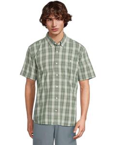 Мужская рубашка L.L.Bean Comfort Stretch Chambray с коротким рукавом, традиционный крой, клетка, Sea Green