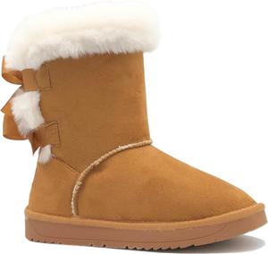 REDVOLUTION Новые классические зимние ботинки для детей с искусственным мехом, средние по голени, для улицы (для старших детей)