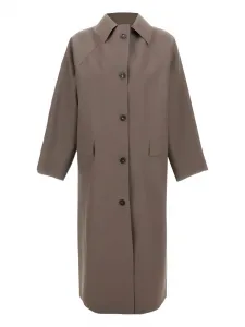 Тренч с клапанами на карманах Kassl Editions, серый