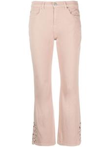 PINKO джинсы bootcut с нашивкой-логотипом, розовый