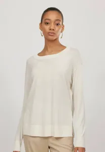 Ультратонкий джемпер с круглым вырезом Falconeri, White