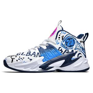 Black-tailed deer Чёрнохвостые олени противоскользящие амортизирующие износостойкие баскетбольные кроссовки мид-топ унисекс зелёно-фиолетовые асимметричные бело-голубые