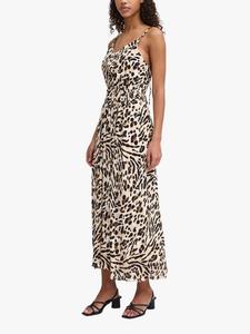Марочный леопардовый принт платье-макси без рукавов с V-образным вырезом ICHI, Multi