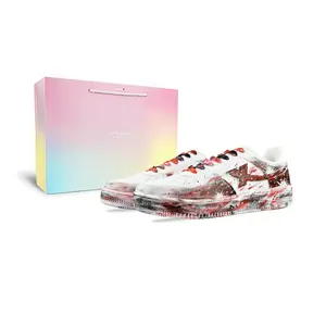 XTEP Кроссовки Air Force One противоскользящие износостойкие низкие для скейтбординга мужские белые черные красные, цвет White, Black, Red[Shopping Bag]