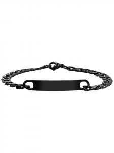 Adeliás Браслет унисекс - браслет из нержавеющей стали в форме танка, 23 см, черный