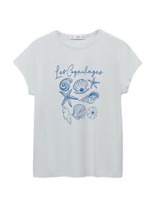 Рубашка MANGO ILLUSTRA, белый