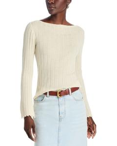 Кашемировый свитер в рубчик Guest in Residence, слоновая кость/кремовый