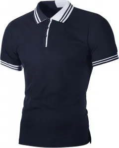Мужская поло с контрастным воротником для тенниса и гольфа PHJTOMK