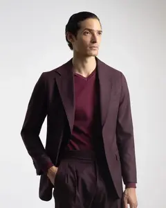 Пиджак мужской, силуэт slim fit, бордовый PuroEgo