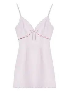 Мини-платье Sydow с фестончатой отделкой и завязкой спереди LoveShackFancy, розовый