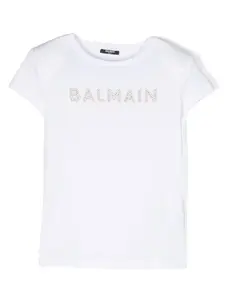 Футболка с логотипом Balmain Kids, белый