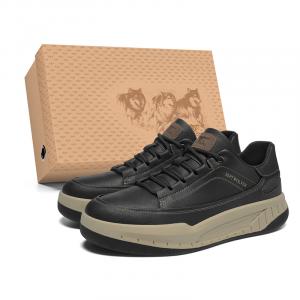 Повседневные туфли мужские черные SEPTWOLVES, землисто-желтый (стандартный размер кожаной обуви)