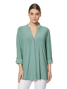 MADELEINE Длинная рубашка с изящными деталями светло-зеленого цвета