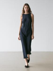 Летящее миди-платье Massimo Dutti, blue