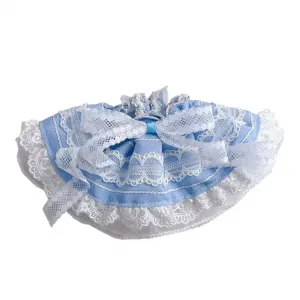 Dolls and bears dance Корейское платье-юбка в стиле многослойного кружева цвета аква и белого фарфора для кукол