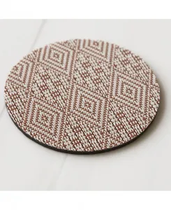 Набор из 4 круглых подставок под стаканы Martha Stewart Boxwood Chilewich, Burnt Coral