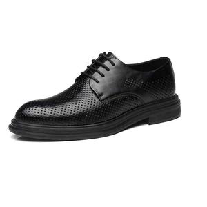 Mulinsen Мужские туфли черные с низким верхом и ажурными деталями SJ788-1 Black Cut-Out, цвет SJ788-1 Black Cut-Out