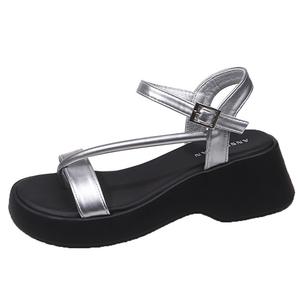 Сандалии женские с одним ремешком, серебристые TAFN, Silver