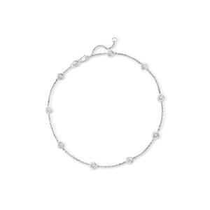 Браслет на лодыжку Ross-Simons Diamond Station из 14-каратного белого золота Ross-Simons, 9 In