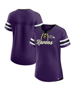 Женская фиолетовая футболка с логотипом Baltimore Ravens Original State на шнуровке Fanatics