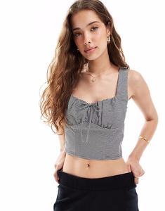 Топ доярки New Look в бенгальскую клетку в черную клетку