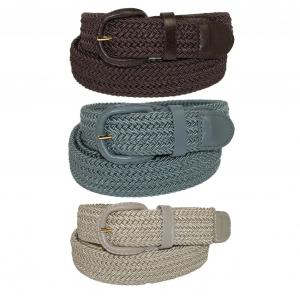 Мужской эластичный плетеный ремень (упаковка из 3 цветов) CTM, цвет brown grey khaki