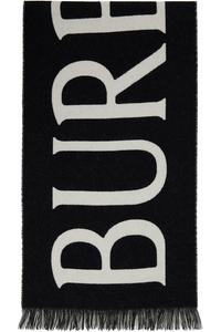 Шерстяной шарф Burberry с надписью Burberry, мультиколор