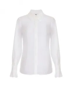 Полупрозрачная рубашка с цветочной вышивкой Elisabetta Franchi, белый