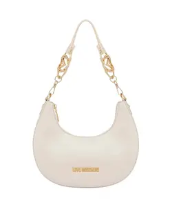 Круглая сумка-хобо через плечо Love Moschino, бежевый