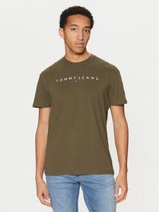 Футболка обычного кроя Linear Logo DM0DM20744 Tommy Jeans, зеленый