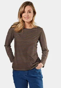 Топ с длинными рукавами ringel mit ubootausschnitt Goldner, Black Milk Coffee Striped